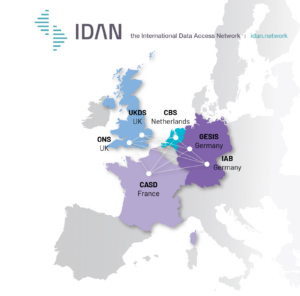 Map depicts the International Data Access Network countries.