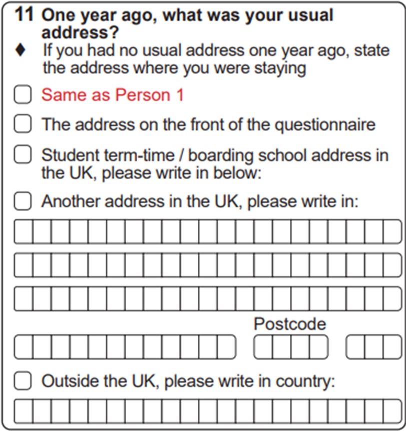 Example of questions on Internal Migration