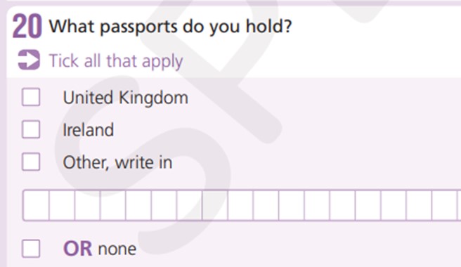 Example Passports question - 20