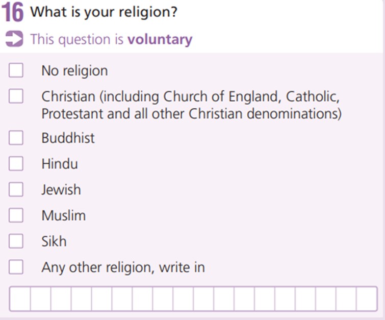 Example of Religion Question - 16